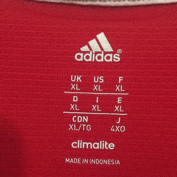 Adidas Men’s XL Red Climalite Soccer Jersey Fat Belly’s Irish Pub Logo. #18 - Picture 4 of 9
